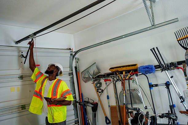 Professional Garage Door Panel Replacement technician working in Merriam Woods, MO